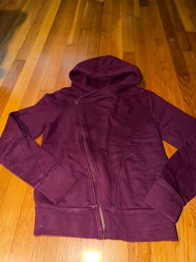 The North Face Deep Plum Asymmetrical Zip Hooded Fleece